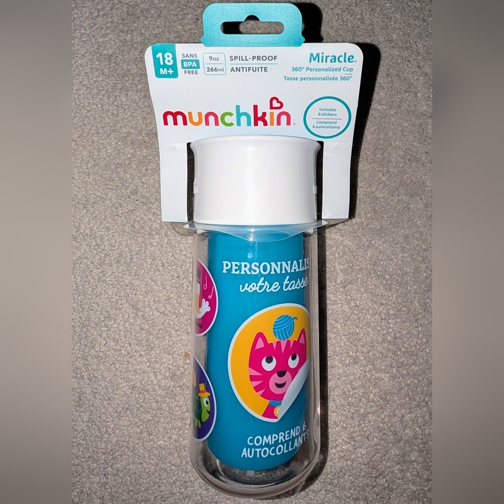 ✨3/$16✨New Munchkin Blue Miracle 360° Cup